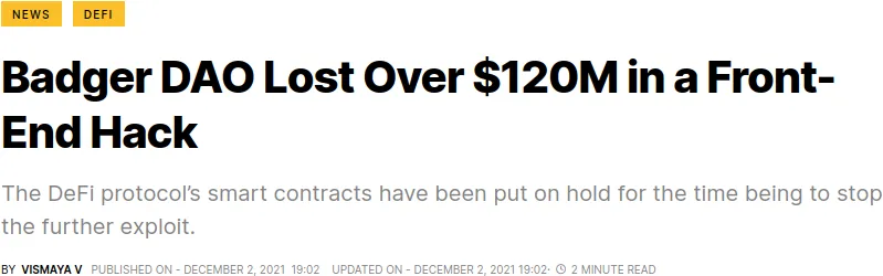 BadgerDAO Headline
